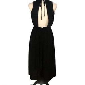 Malloy Black Sleeveless Maxi Dress Open Back Small